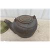 Image 2 : Vintage Large Cast Iron Kettle + Coleman Lantern