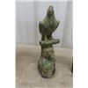 Image 4 : Assorted Vintage Items ; Cast Horse, Vase, Stone Owl Bookends, Carving with Birds