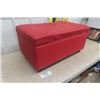 Image 3 : 13" x 17" x 31" Red Upholstered Storage Box