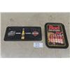 Image 1 : Miller Genuine Draft / Harley Davidson Tin Sign 8" x 18" , Budweiser Beer Tray
