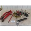 Image 1 : Small 2 ton?? Floor Jack, Booster Cables, 2 Grease Guns, Lug Wrench