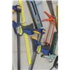 Image 6 : Assorted Carpentry Tools; Saws, Clamps, Mitre Box with Saw, Levels plus more