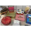 Image 3 : Assorted Goodies; Candy Tins, Cast Frying Pan, Lawn Toss Game, Kettle, Plastic Dishes + Cutlery plus