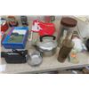 Image 5 : Assorted Goodies; Candy Tins, Cast Frying Pan, Lawn Toss Game, Kettle, Plastic Dishes + Cutlery plus