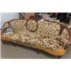 Image 1 : Nice Vintage Couch - Lots of Ornate Wood Detail - Louie Approves - 103" wide-cloth on cushions needs