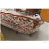 Image 6 : Nice Vintage Couch - Lots of Ornate Wood Detail - Louie Approves - 103" wide-cloth on cushions needs