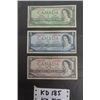 Image 1 : 1954 Canadian 1, 5, 10 Dollar Bills