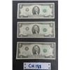 Image 1 : Lot of (3) 1974 United States $2 Bills