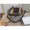Image 2 : Enamel Ware, Galvanized Mop Pail, Wash Board