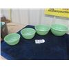 Image 1 : Set of 4 Vintage Fire King Jadeite Swirl Design Mixing Bowls