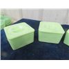 Image 5 : 3 Jadeite Style Cover Dish Set + 2 Delphite Style Salt + Pepper Shakers