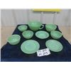 Image 1 : 9 Fire King Jadeite Items, Handled Mixing Bowl with Pour Lip , Bowls, Plates