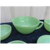 Image 2 : 9 Fire King Jadeite Items, Handled Mixing Bowl with Pour Lip , Bowls, Plates