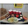 Image 1 : Retro Canister Set, Tomato Tea Set, Hand Fan with Advertising plus more 