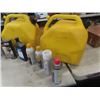 Image 2 : 2 Gas Cans, Quick Start, Liquid Wrench, Grease, Cleaners, Lubes- Cans Out of Box are Full, in Box ar