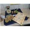 Image 1 : Wayrite Household Scale, James Way Egg Scale, Yeast Container, Ireland Display + Paper Remake Iron