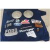 Image 1 : 2 Ford V8 Hubcaps,  Vintage Harley Davidson Spark Plugs with Box, Auto Emblem: Ford + BMW, Thrush St
