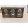Image 2 : 3 Door Metal Mailbox Section with Wooden Case - Great Display Piece 6.5"×10.5"×12.5"
