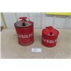 Image 1 : 2 Metal Gas Cans- GW Metals with Wooden Handle