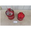 Image 2 : 2 Metal Gas Cans- GW Metals with Wooden Handle