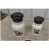Image 2 : 2 Oval Plastic Eagle Pictures, 2 pc Canister Set