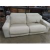 Image 1 : 83" White 2pc Leather Look Power Reclining Sofa 