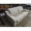 Image 5 : 83" White 2pc Leather Look Power Reclining Sofa 