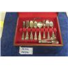 Image 1 : 55 pcs Rogers + Sons Flatware - 2 Styles in Wooden Box