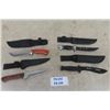 Image 1 : 4 Hunting Knives with Sheaths: 6-7" Blades