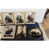 Image 3 : 13 Vintage Silhouette Pictures - some Convex, Assorted Sizes + Shapes - Largest 5 3/4" x 7.5"