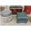 Image 5 : 9 Assorted Tins - DeLaval, Braids Tea, Top Tobacco, Old Chum Tobacco, Slades Toffee, Plus More 