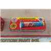 Image 3 : Vintage Tin Western Paint Box 20'' x 9 1/2'' , Slinky Toy in Box, Kaleidoscope in Box 