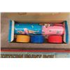 Image 5 : Vintage Tin Western Paint Box 20'' x 9 1/2'' , Slinky Toy in Box, Kaleidoscope in Box 