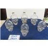 Image 1 : 6 Skull Bottles/Jars with Corks- 3 Small, 3 Medium 
