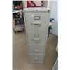 Image 1 : Metal 4 Drawer Filing Cabinet with Folders 15" x 27" x 52" 