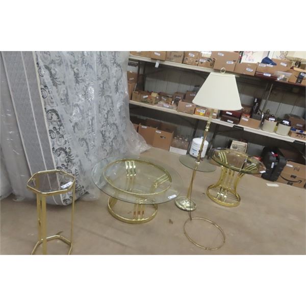 4 Pc Brass Glass Table Set Coffee Table 16 X 36 End Table 22 X 4-pc-brass-glass-table-set-coffee-table-16-x-36-end-table-22-x
