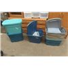 Image 1 : 7 Storage Bins - 1 Full of Smaller Organizers, 1 Full of Hangers