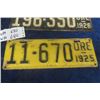 Image 3 : 2 License Plates ORE 1925 + 1926