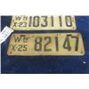 Image 3 : 2 License Plates WNX 1923 + 25