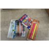 Image 4 : 2 Boxes of Office Supplies; Files, Glue, Pencils, Scribblers plus more