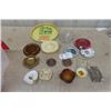 Image 1 : 16 Ashtrays + Tray; Vintage, Souvenir, Alabaster, some with Advertising