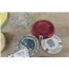 Image 4 : 16 Ashtrays + Tray; Vintage, Souvenir, Alabaster, some with Advertising