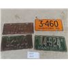 Image 1 : 4 Vintage Manitoba License Plates ; 1925, (2) 1931, 1945