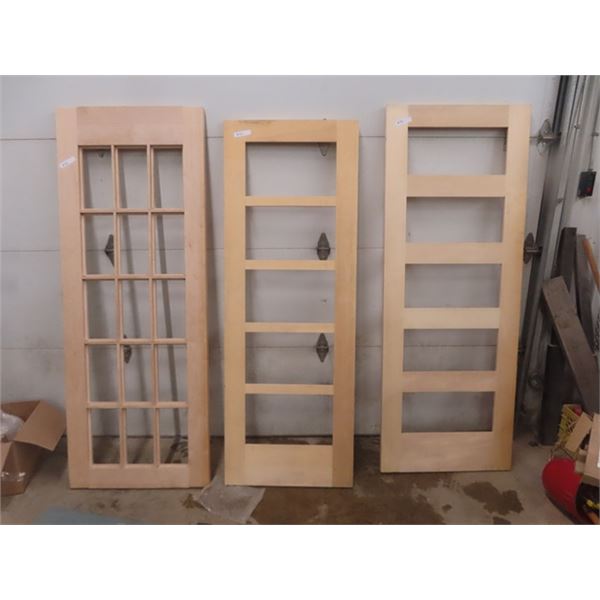 3 Wooden Doors - NO Glass ; 30" x 81" , 30" x 80", 28" x 78" 