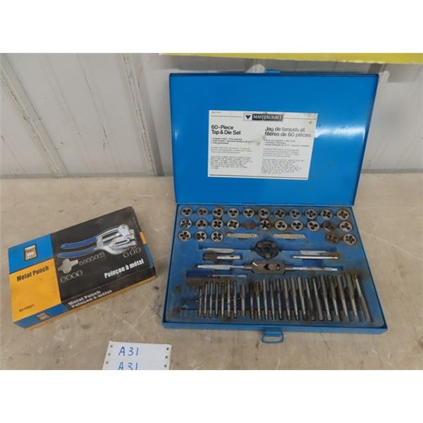 Mastercraft Tap + Die Set, Powerfist Metal Punch Kit