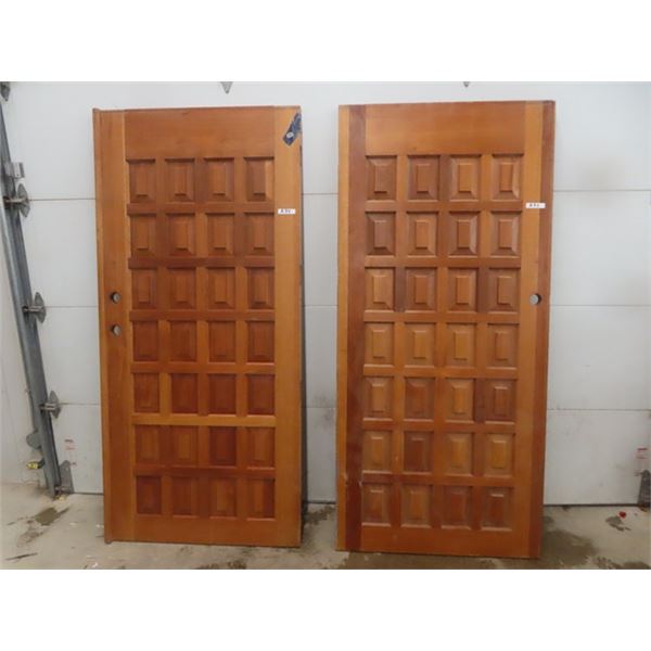 Large Pair of Heavy Entrance Doors - from Church maybe? 42" x 91" 