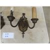 Image 2 : Pair of Brass 2 Lamp Wall Sconces