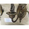 Image 4 : Pair of Brass 2 Lamp Wall Sconces