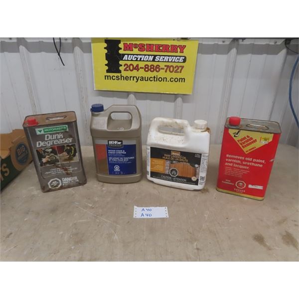 Dunk Degreaser, Wood Stain + Finish Stripper, Raw Linseed Oil, Pant + Varnish Remover - 3.78L Size o