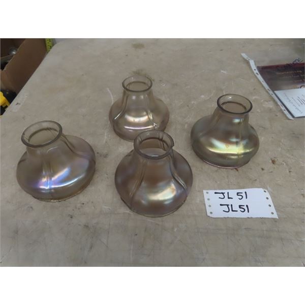 4 Glass Lamp Shades 2 1/4" Opening